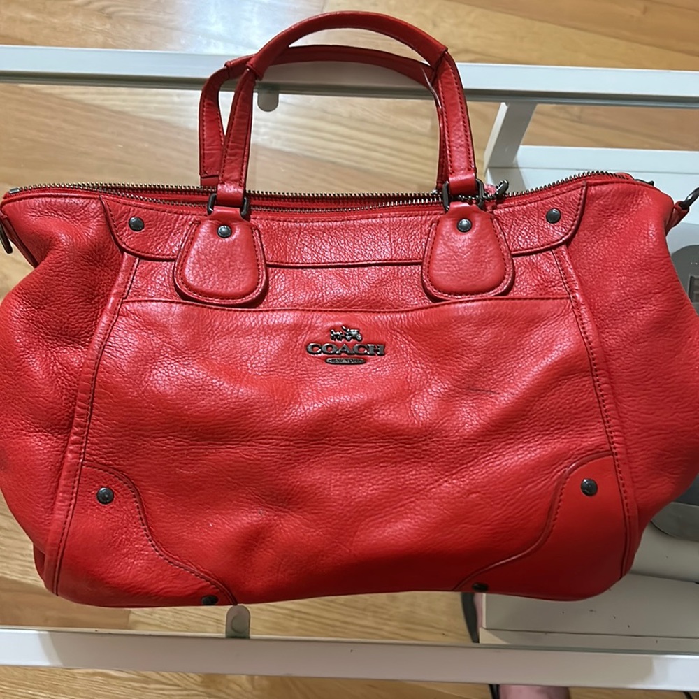 Medium red Coach purse